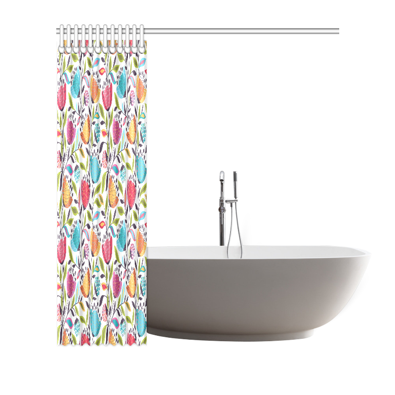 Custom Printed Waterproof Fabric Shower Curtain 72"x72" Brand on