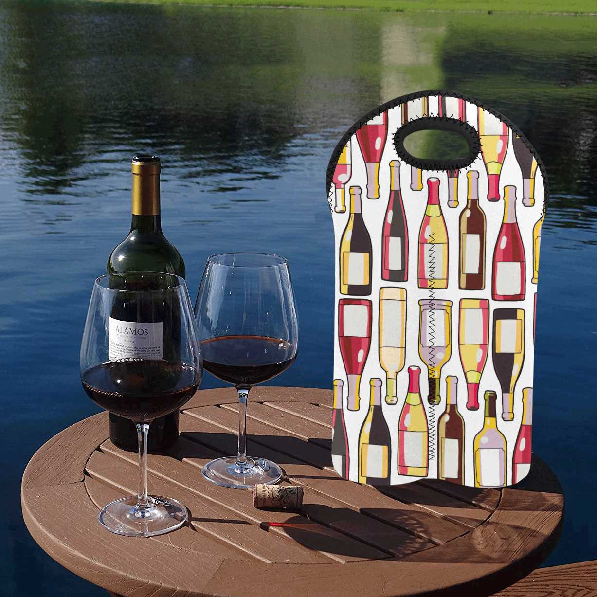 Custom 2Bottle Neoprene Wine Bag Print on Demand InterestPrint