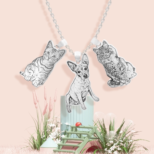 Charms with Multiple Pendant Necklace(3 Pendants)(925 Sterling Silver)