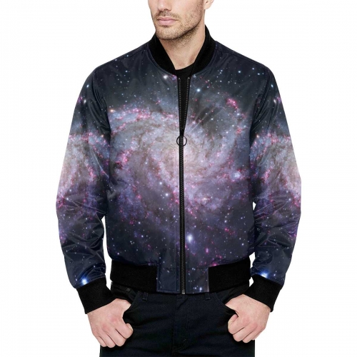 Men's All Over Print Quilted Bomber Jacket(Model H33)