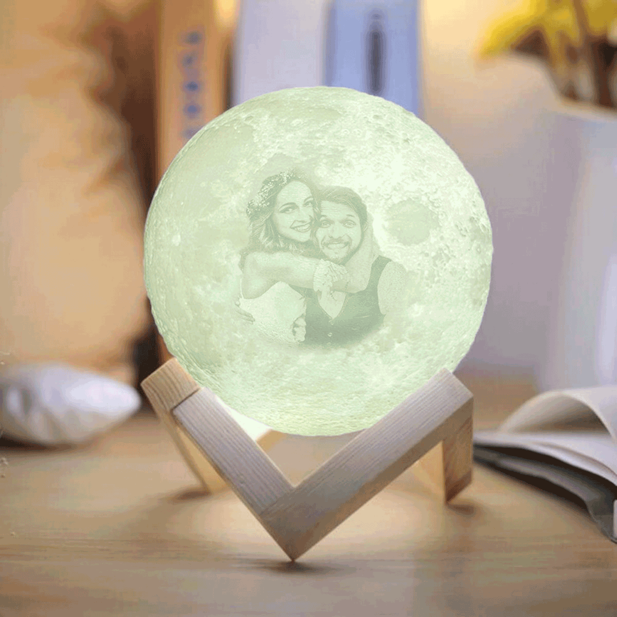 Custom Photo Engraved Moon Lamp(10cm)