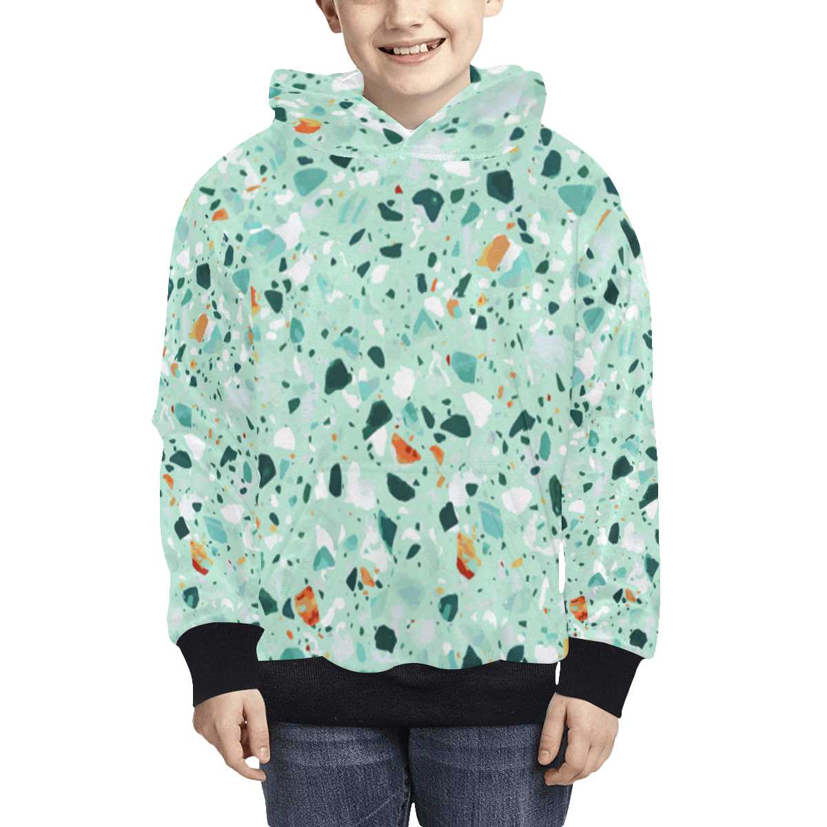 Kid's All Over Print Fuzzy Hoodie(USA Size)(ModelH38)