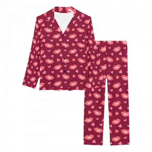 Women's Long Sleeve Pajama Set(Model Sets 02)