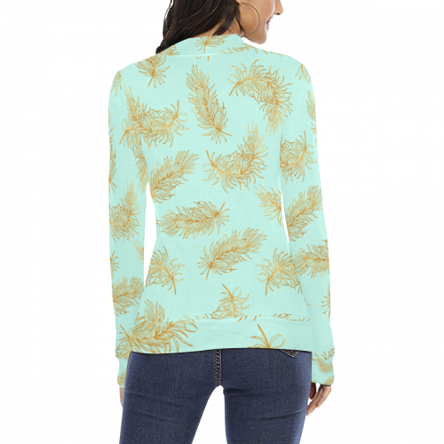 Women's All Over Print Mock Neck Sweater(ModelH43)