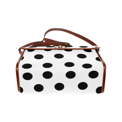 All Over Print Waterproof Canvas Bag(Model1641)(Brown Strap)