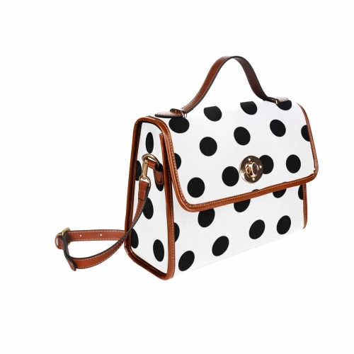 All Over Print Waterproof Canvas Bag(Model1641)(Brown Strap)