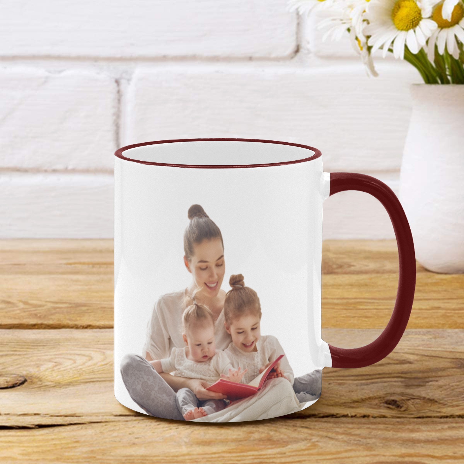 Custom Ceramic Mug With Colored Rim and Handle(11oz)