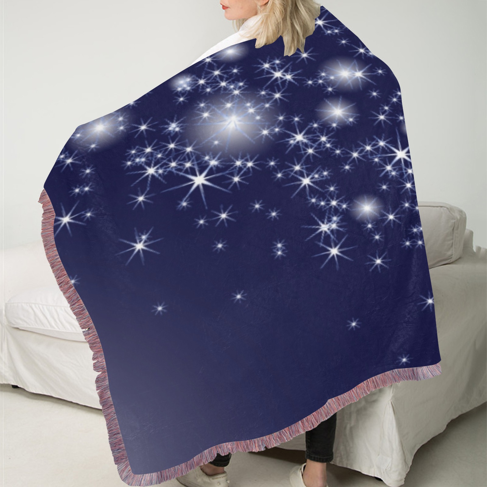 UltraSoft Mixed Pink Fringe Blanket 30"x40"