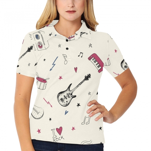 Women's All Over Print Polo Shirt (ModelT55)