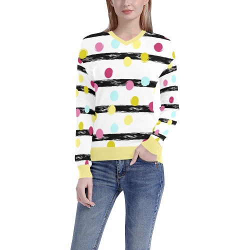 Women's All Over Print V-Neck Sweater(ModelH48)