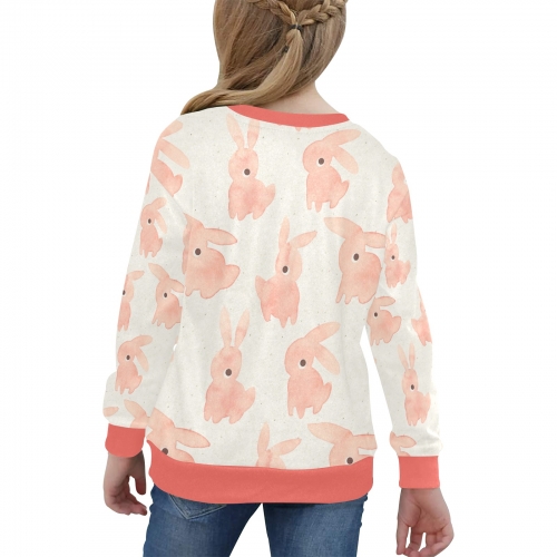 Girls' All Over Print V-Neck Sweater(ModelH48)