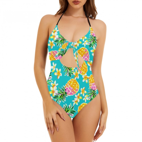 Backless Bow Hollow Out Swimsuit(ModelS17)