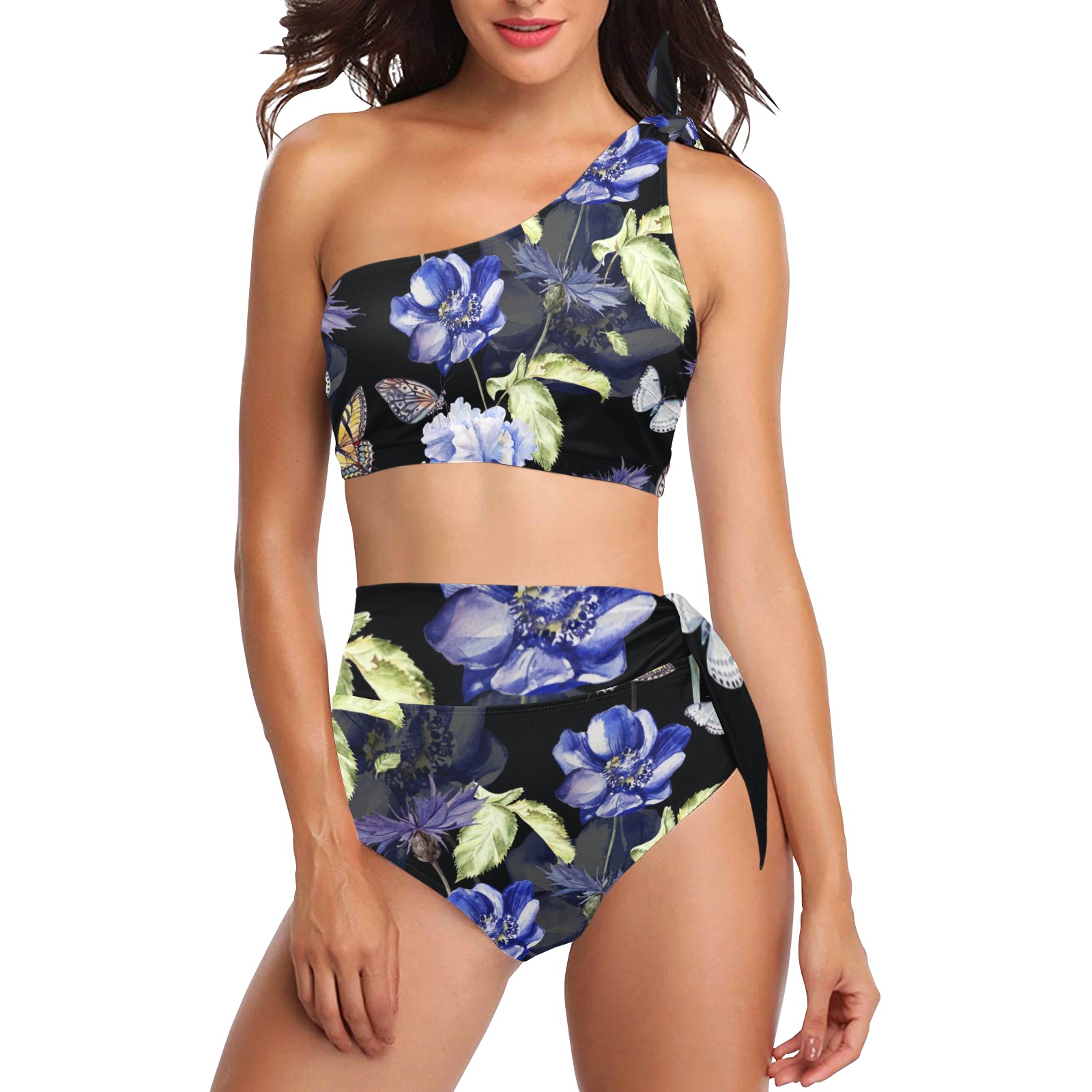 Custom Womens One Shoulder Bikini Set Personalized Customization Interestprint