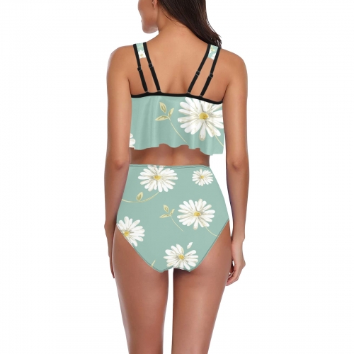 Ruffle Flounce Top High Waisted Bikini Set (ModelS24)