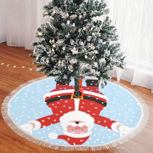 Thick Fringe Christmas Tree Skirt 48"x48"