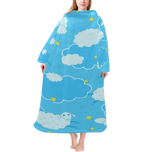 Blanket Robe with Sleeves for Adults
