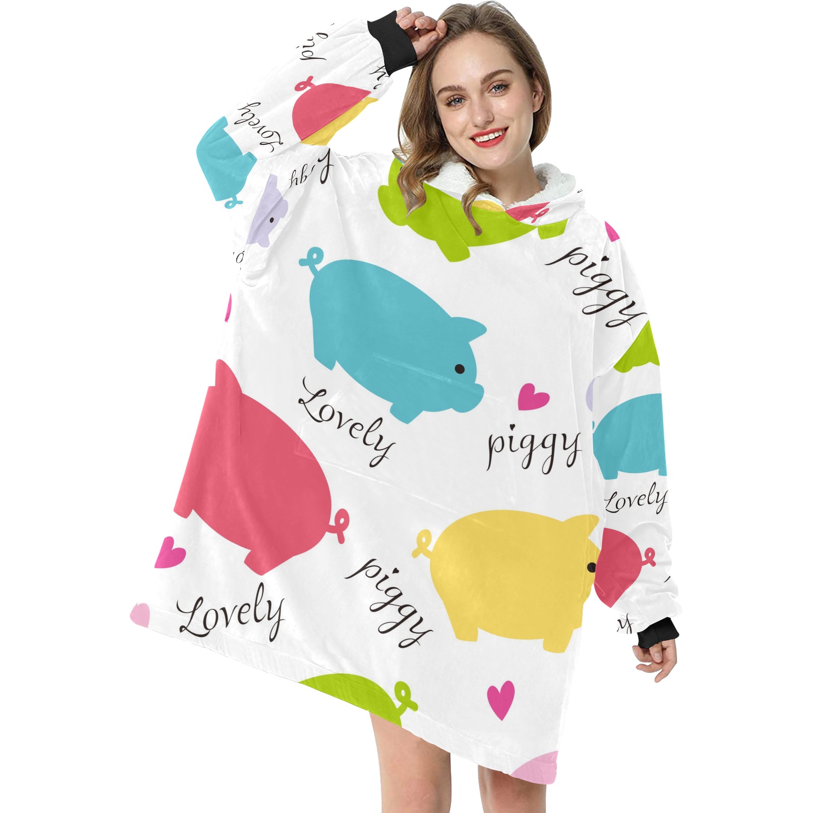Custom Blanket Hoodie for WomenBrand on Demand InterestPrint