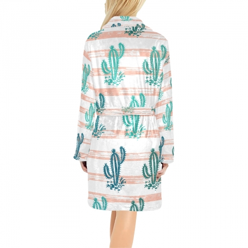 Women's All Over Print Fleece Robe (ModelSets 10)