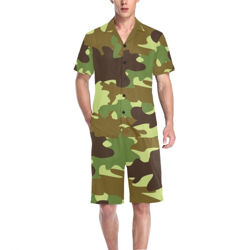 Men's V-Neck Short Pajama Set (ModelSets 11)