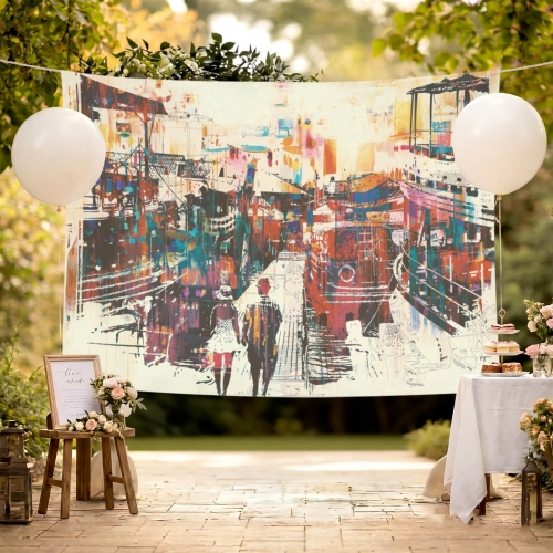Cotton Linen Wall Tapestry 80" x 60" | Ships from USA