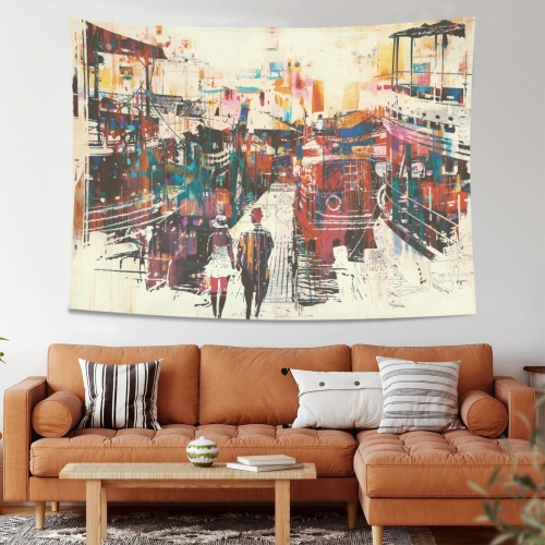 Cotton Linen Wall Tapestry 80" x 60" | Ships from USA