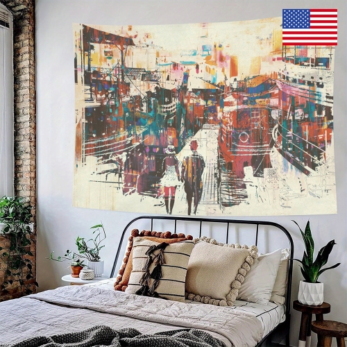 Cotton Linen Wall Tapestry 80" x 60" | Ships from USA