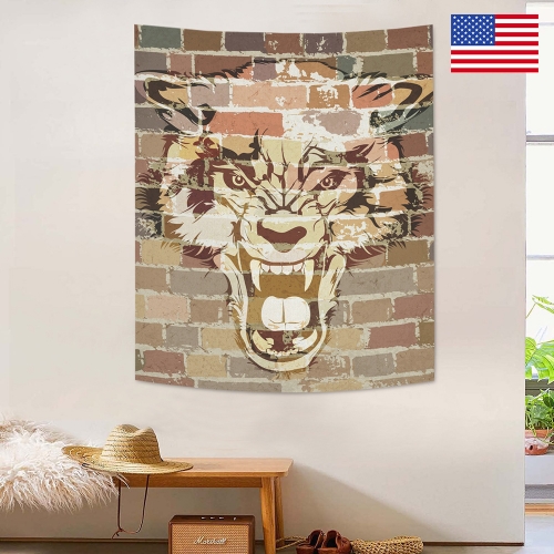 Cotton Linen Wall Tapestry 51" x 60" | Ships from USA