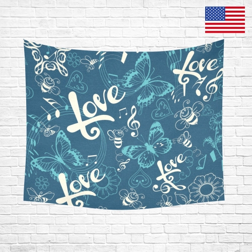 Cotton Linen Wall Tapestry 60" x 51" | Ships from USA