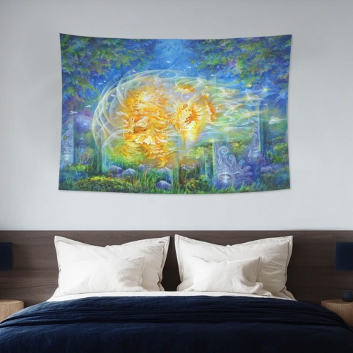 Cotton Linen Wall Tapestry 60" x 51" | Ships from USA
