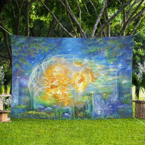 Cotton Linen Wall Tapestry 60" x 51" | Ships from USA
