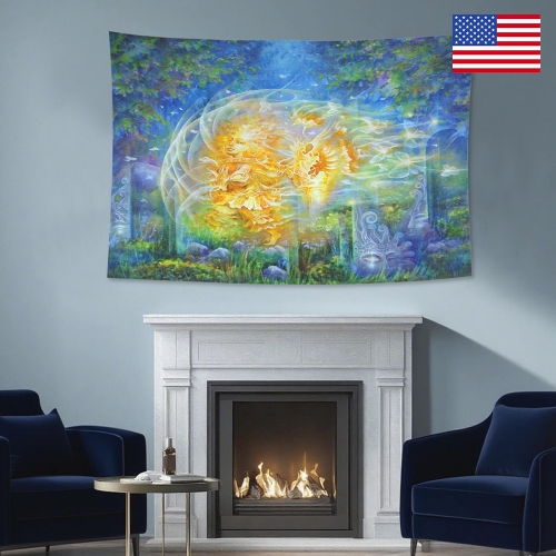Cotton Linen Wall Tapestry 60" x 51" | Ships from USA