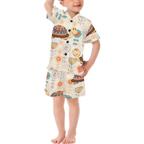 Little Boys' V-Neck Short Pajama Set (ModelSets 11)