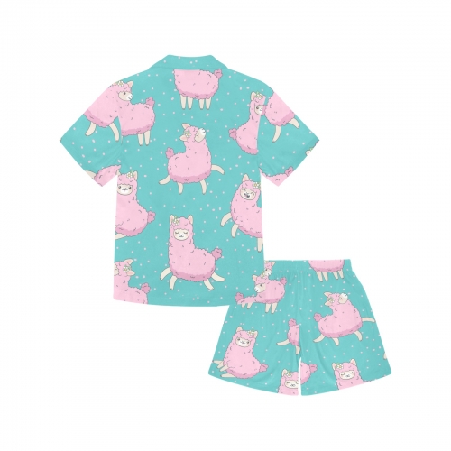 Big Girls' V-Neck Short Pajama Set (ModelSets 11)