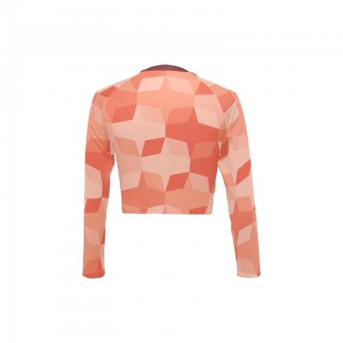 All-Over Print Long Sleeve Crop Top(Model S27)