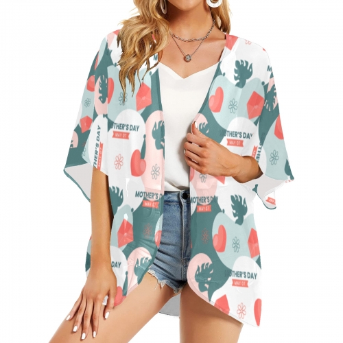 Women's Kimono Chiffon Cover Up (Model H51)