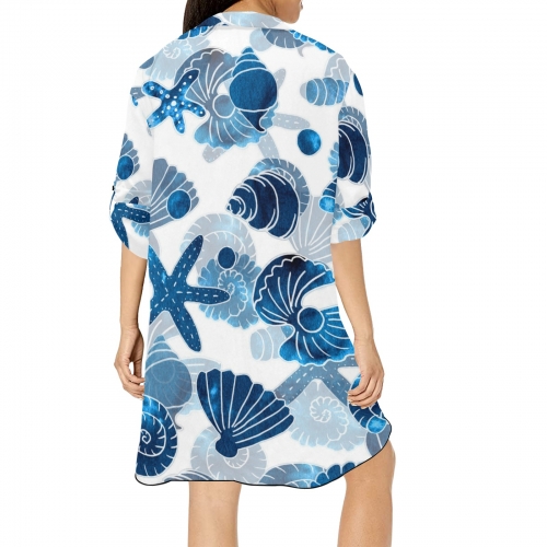 Chiffon Shirt Dress Cover Up ( Model H52 )