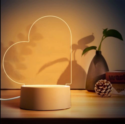 Heart-Shaped Photo Lamp - Engraving
