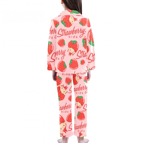 Big Girls' V-Neck Long Pajama Set (Model Sets 02)