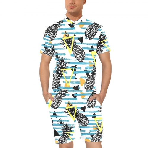 Men's Short Sleeve Jumpsuit (Model Sets 16)