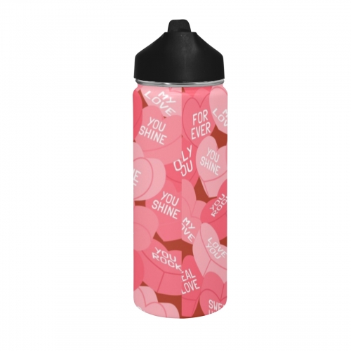 Water Insulated Bottles With Straw Lid(18 OZ )
