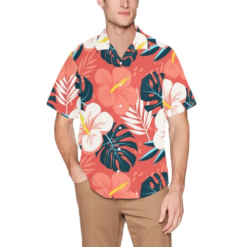 Men's All Over Print Hawaiian Shirt With Chest Pocket(ModelT58)(Merged Design)