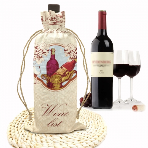 Linen Wine Bottle Bag