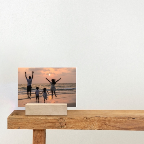 Acrylic Photo Frame with Wooden Stand 6"x4"