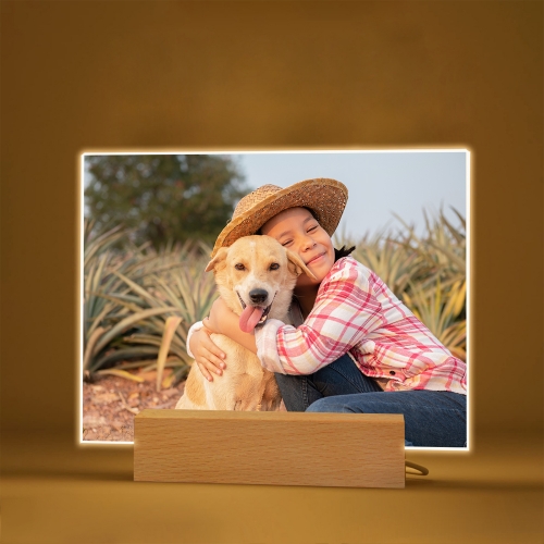 Acrylic Photo Frame with Light Base 8"x6"
