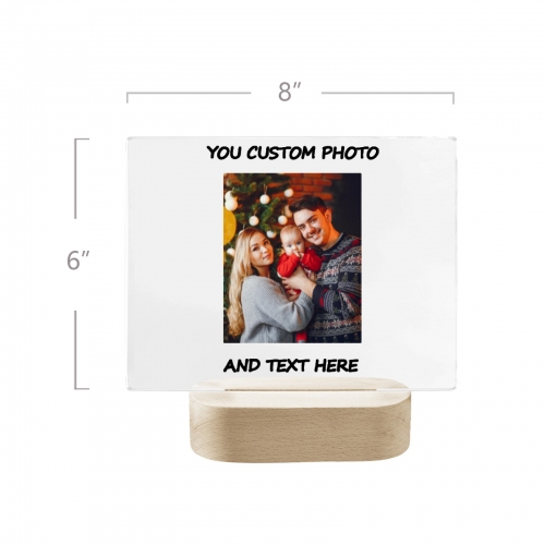 Acrylic Photo Frame with Wooden Stand 8"x6.5"