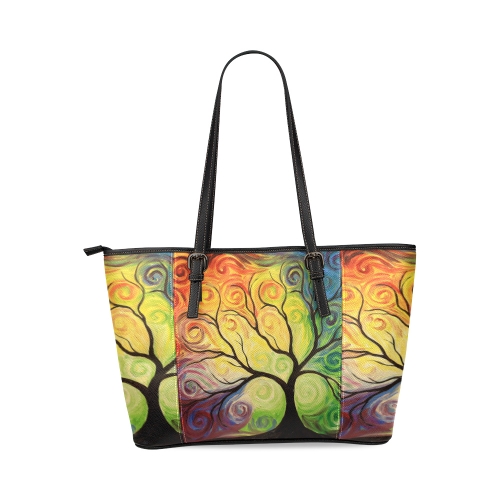 Leather Tote Bag (Model 1640) (Small)