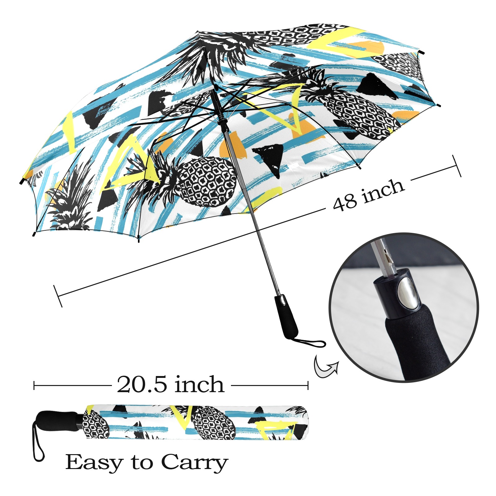 Astronaut Space Pattern Print Automatic Foldable Umbrella