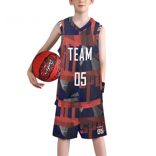 Boys' V-Neck Basketball Uniform