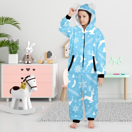 Hooded Onesie Pajamas For Big Kids(Model Sets 22）