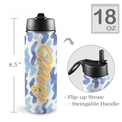 Insulated Water Bottle with Straw Lid (18oz)